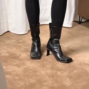 Elegant Black Leather Ankle Boots